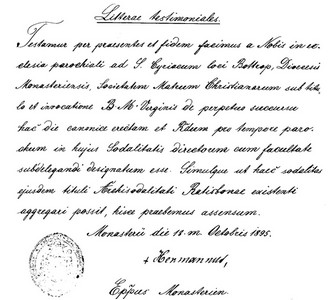 Urkunde von 1895